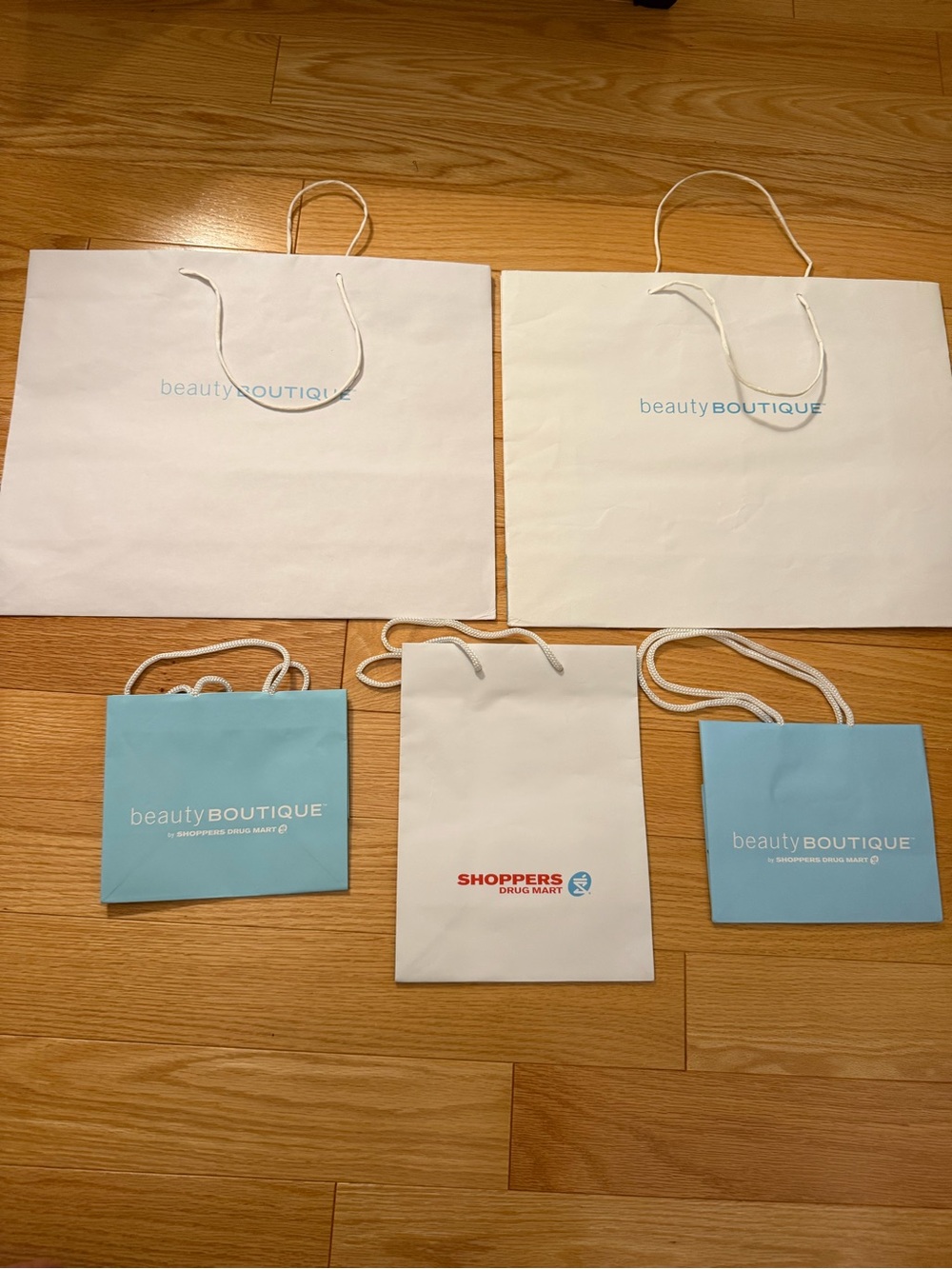 Beauty Boutique & Shoppers Drug Mart Paper Bag Set - White & Light Blue